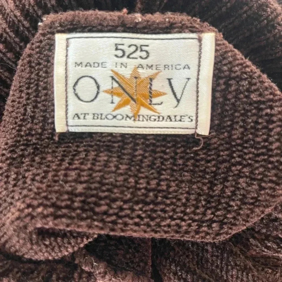 VTG 90s BLOOMINGDALES Brown tunic chenille pull over Turtleneck|S old money - Picture 10 of 11